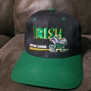 Irish Green and Black Notre Dame Twins Enterprise Hat Vtg